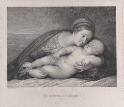 La Madonna che abbraccia il bambino Cristo dormiente da Raphael Morghen