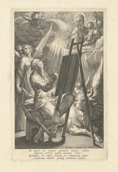 San Luca dipinge la Vergine da Raphael Sadeler I, after Bartholomaeus Spranger