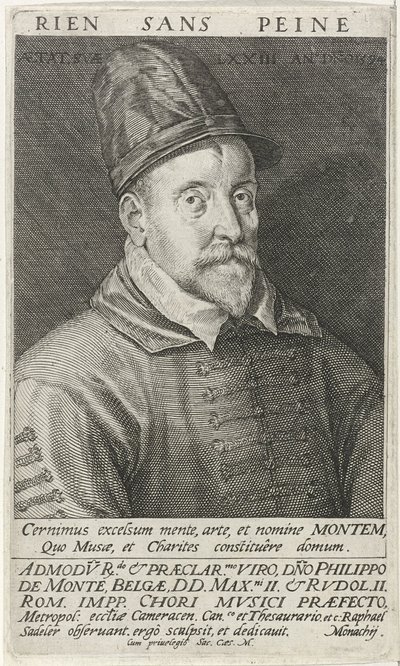 Ritratto del compositore Philippe de Monte da Raphael Sadeler the Elder