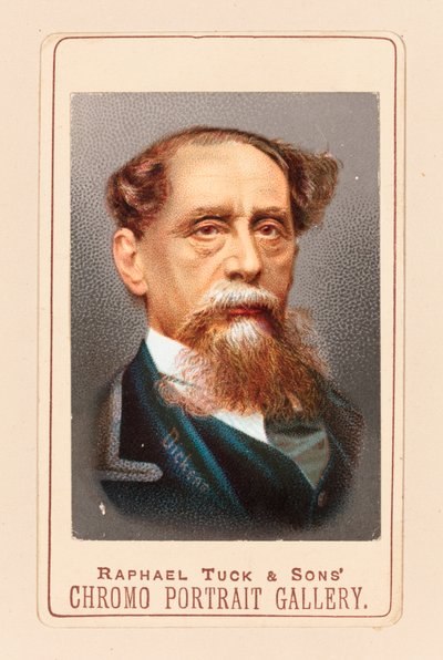 Stampa di Charles Dickens da una fotografia di Robert Hindry Mason da Raphael Tuck and Sons