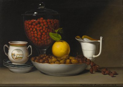 Natura morta - Fragole, noci, c.1822 da Raphaelle Peale