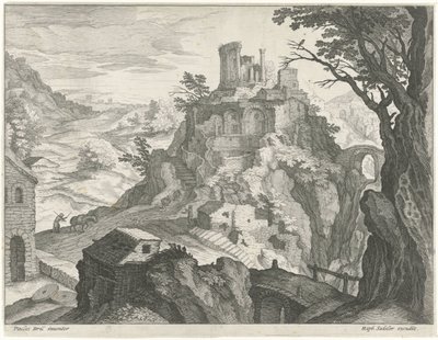 Paesaggio con il tempio di Vesta a Tivoli da Raphaël Sadeler (I) (attributed to)
