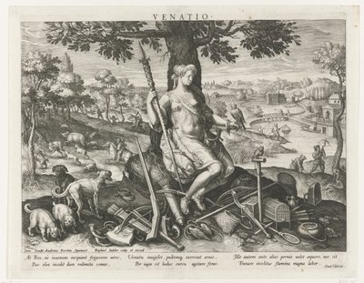 Diana come patrona della caccia da Raphaël Sadeler (I)