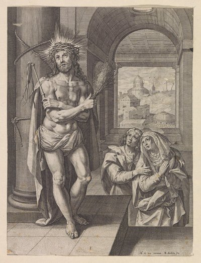 Flagellazione di Cristo con Giovanni e Maria da Raphaël Sadeler (I)