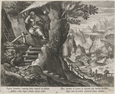 San Saba come eremita da Raphaël Sadeler (I)