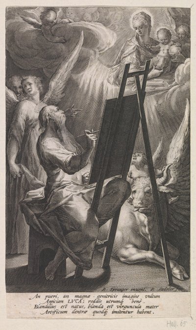 San Luca Evangelista dipinge Maria con il Bambino Gesù da Raphaël Sadeler (I)