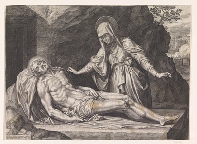 Maria con il corpo di Cristo da Raphaël Sadeler (I)