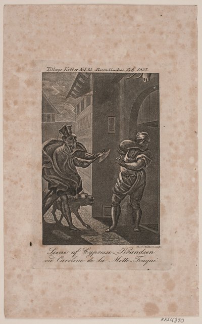 Scena di Cypresse-Knudsen. Incisione aggiuntiva per Rosenbladene Nr. 6, 1837 da Rasmus Nicolai Nielsen