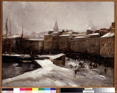 Quai du port, Marsiglia, sotto la neve da Raymond Allegre