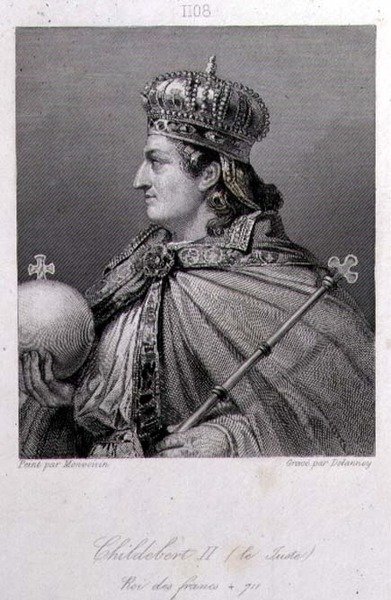 Childeberto, Re di Austrasia (incisione) da Raymond Quinsac (after) Monvoisin