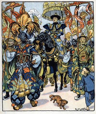 Aladino va al Palazzo del Sultano: illustrazione per il racconto 