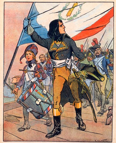 Prima campagna italiana: Napoleone Bonaparte (1769-1821) alla battaglia del ponte di Arcole, novembre 1796, tratto da 