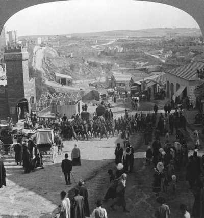 Cattura di Gerusalemme, Palestina, Prima Guerra Mondiale, c. 1917-1918 da Realistic Travels Publishers