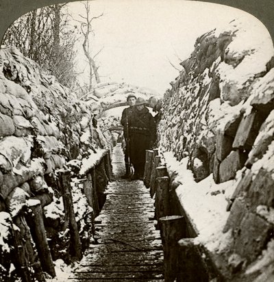 Inverno nelle trincee belghe a Nieupoort, Belgio, XX secolo da Realistic Travels Publishers