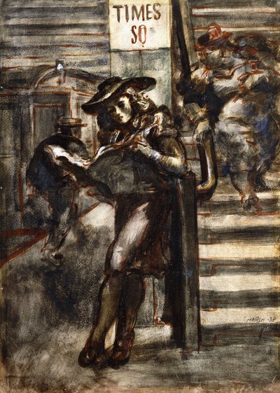 Lettura a Times Square da Reginald Marsh