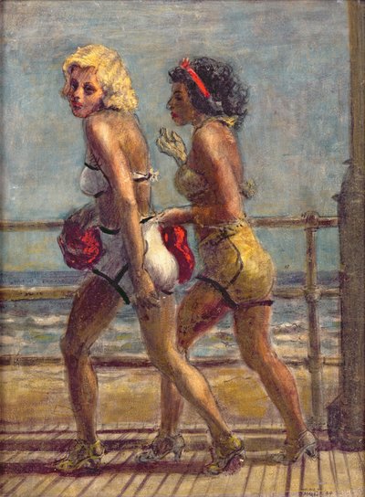 Due ragazze sul lungomare (tempera su tela) da Reginald Marsh