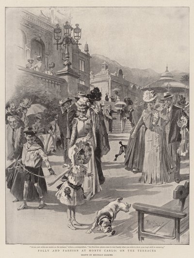 Follia e moda a Monte Carlo, sulle terrazze (litografia) da Reginald Thomas Cleaver