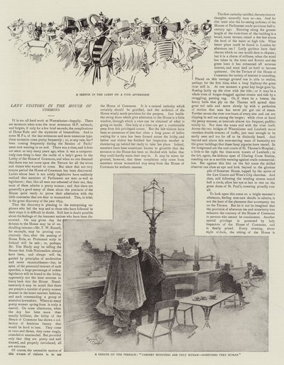 Signora visitatrice alla Camera dei Comuni (litografia) da Reginald Thomas Cleaver