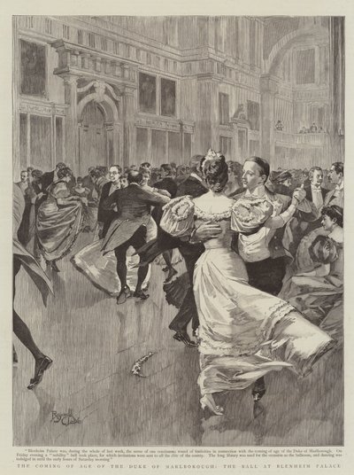 La maggiore età del Duca di Marlborough, il ballo a Blenheim Palace (incisione) da Reginald Thomas Cleaver