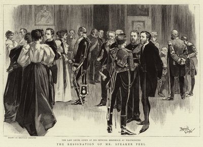 Le dimissioni del presidente della Camera Peel (incisione) da Reginald Thomas Cleaver