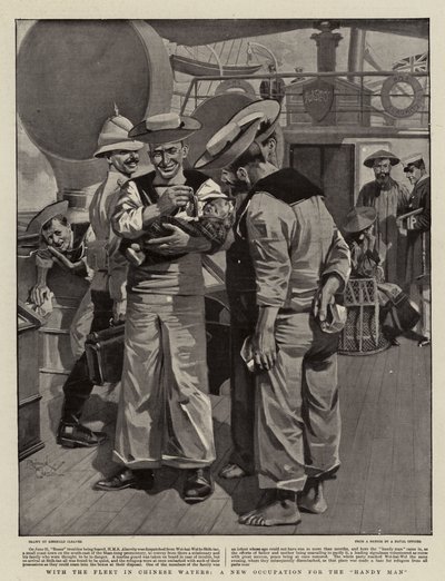 Con la flotta nelle acque cinesi, una nuova occupazione per il "tuttofare" (litografia) da Reginald Thomas Cleaver