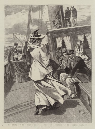 Yachting on the South Coast, una gradita aggiunta alla compagnia navale (incisione) da Reginald Thomas Cleaver