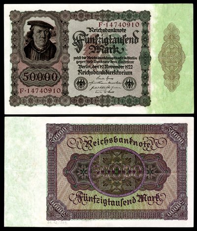 Papiermark della Repubblica di Weimar, era dell