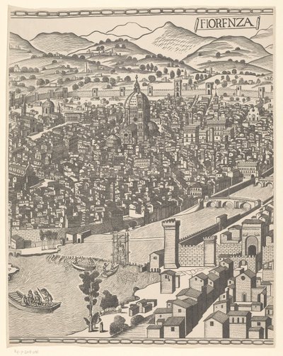 Veduta di Firenze (parte centrale) da Reichsdruckerei