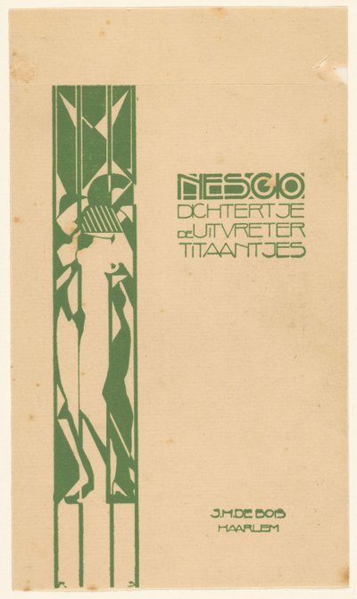 Bandontwerp per: Nescio, Dichtertje, de uitvreter e titaantjes, 1918 da Reijer Stolk