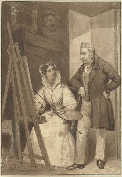 Ritratto di Wilhelmina Frederica Sophia di Prussia, principessa di Orange-Nassau, con suo marito re Guglielmo I da Reinier Craeyvanger