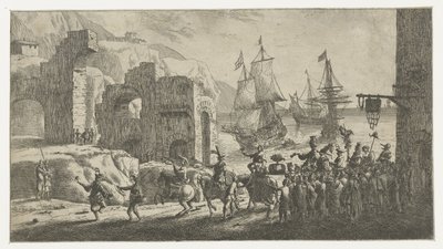 Mascherata in un porto da Reinier Nooms (attributed to)