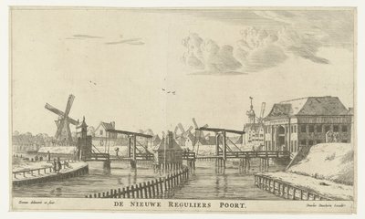 Veduta della Terza Porta Reguliers ad Amsterdam (serie: Le porte della città di Amsterdam) da Reinier Nooms