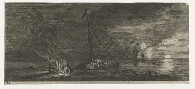 Veduta marina notturna (serie di vari imbarchi e simili) da Reinier Nooms