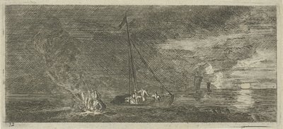 Paesaggio marino di notte da Reinier Nooms