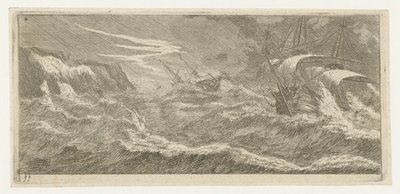 Navi a vela in una tempesta da Reinier Nooms