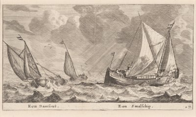 Una Damschuit e uno Smalschip da Reinier Nooms, called Zeeman
