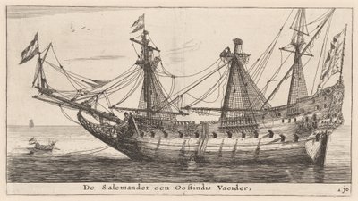 Il "Salamandra," un mercantile delle Indie Orientali da Reinier Nooms, called Zeeman