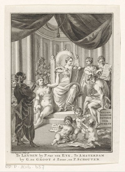 Rappresentazione allegorica con Storia, Verità, Antichità e Prudenza da Reinier Vinkeles (I)