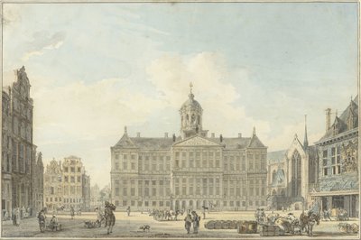 Amsterdam, la Piazza Dam con il Municipio e la Waag da Reinier Vinkeles (I)