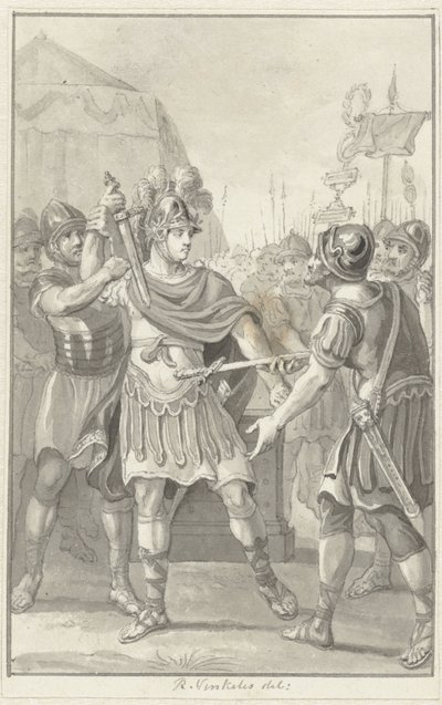 Germanico giura fedeltà a Tiberio da Reinier Vinkeles (I)