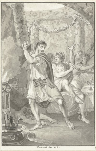 Lucio Emilio Seiano salva la vita di Tiberio da Reinier Vinkeles (I)