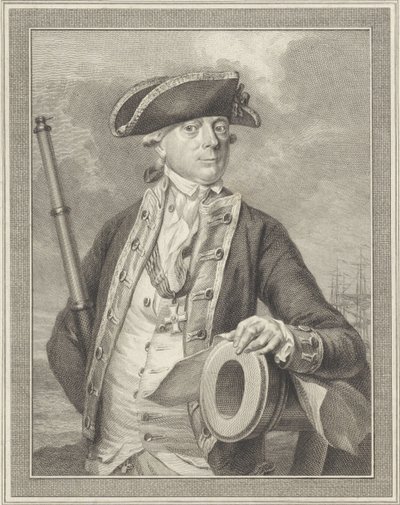 Ammiraglio Jan Hendrik van Kinsbergen 1735-1819, Conte di Doggersbank, 1781 da Reinier Vinkeles