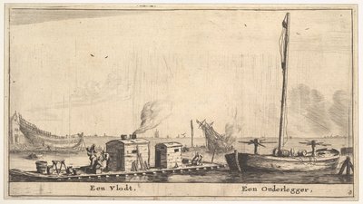Una zattera e un Onderlegger, XVII secolo da Reinier Zeeman