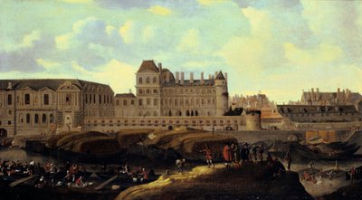 Louvre e Petit Bourbon visti dalla Senna, Parigi, XVII secolo da Reinier Zeeman