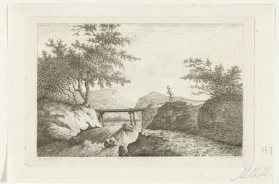 Ponte presso una cascata da Reinierus Albertus Ludovicus baron van Isendoorn à Blois