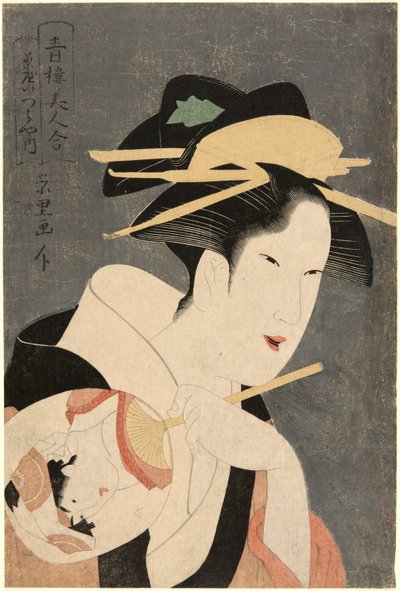 Bellezze dei quartieri del piacere (Seiro bijin awase): la padrona della casa da tè Izumiya da Rekisentei Eiri