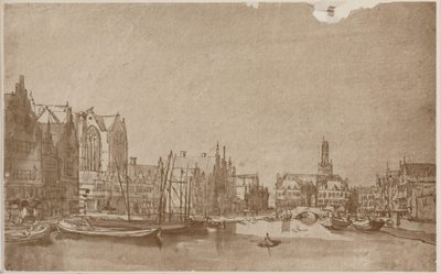 Anonimo Rokin Amsterdam visto verso Damsquare da Rembrandt