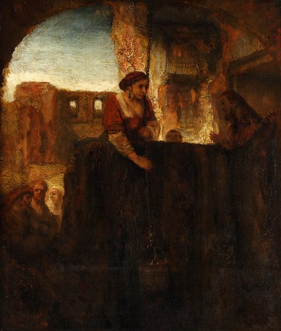 Cristo e la donna di Samaria al pozzo da Rembrandt