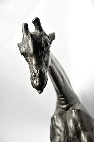 Grande giraffa con testa abbassata, modellata 1909-10, fusa prima del 1913 da Rembrandt Bugatti