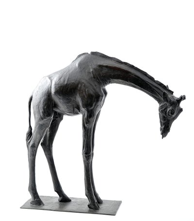 Grande giraffa con testa abbassata, modellata 1909-10, fusa prima del 1913 da Rembrandt Bugatti